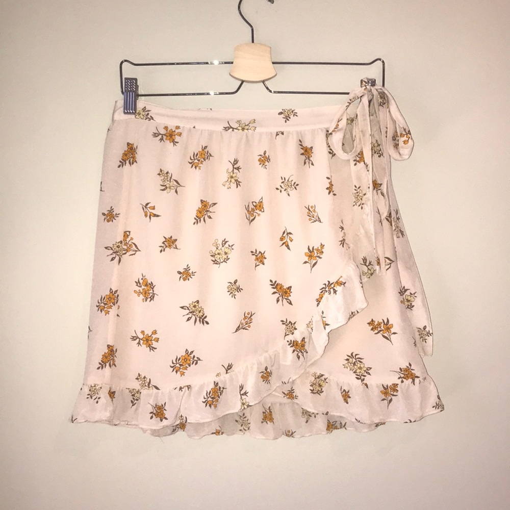 Madewell Wrap Tie Floral Skirt